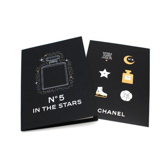 CHANEL No 5 In The Stars Parfum Black Binder with Postcards & Sticker Set CC - Picture 1 of 7